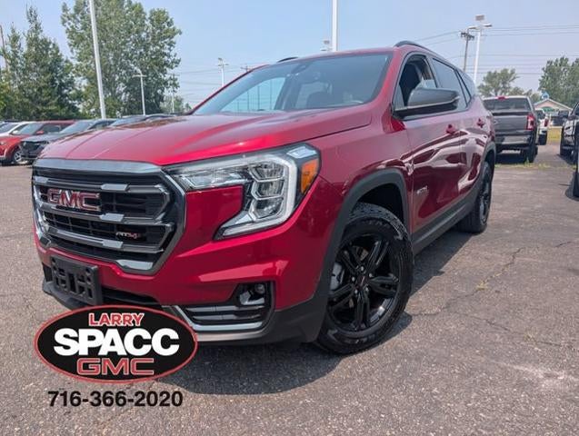 2024 GMC Terrain AT4 in Volcanic Red Tintcoat — front three-quarter view