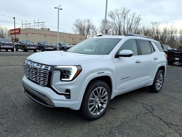 2026 GMC Terrain Denali in Glacier White Tricoat — front three-quarter view